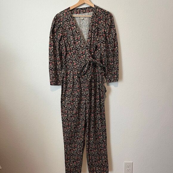 La Vie Rebecca Taylor Gitane Paisley Print Wrap Jumpsuit Women's Size Medium - Picture 2 of 5